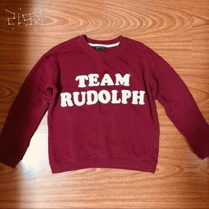 Topshop Red Jumper with cute furry white patterns